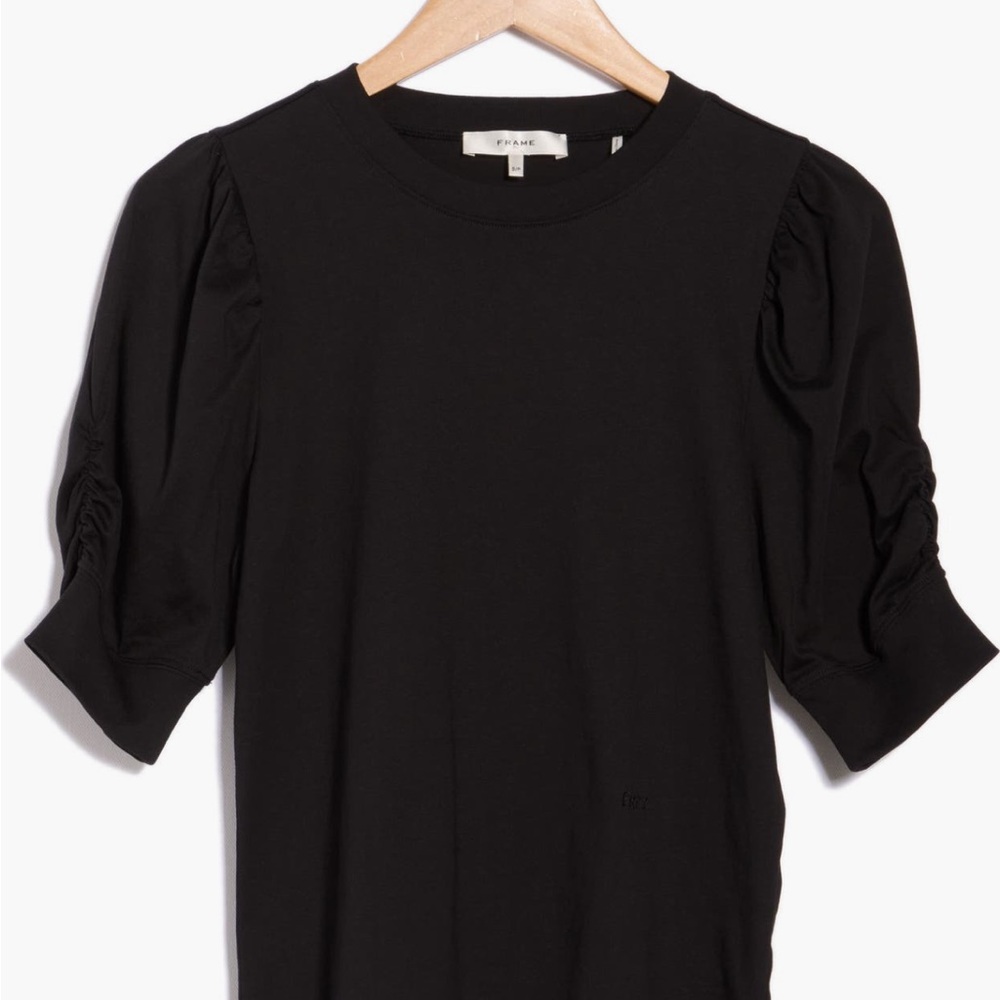 Frame Denim Black Puff Sleeve Tee - Picture 4 of 8
